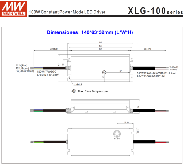 12v8 amp driver led mean well xlg 100 12 a 1