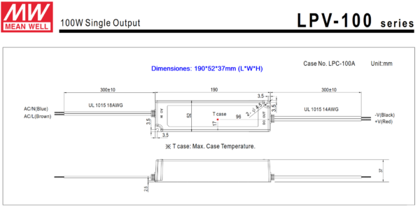 LPV 100 24 fuente meanwell