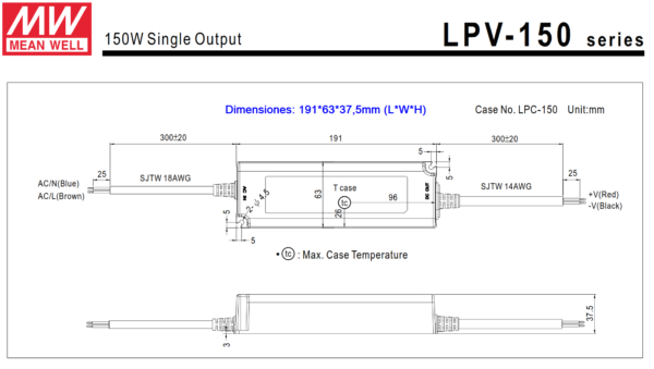 LPVL 150 24 fuente meanwell