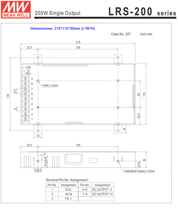 lrs 200 24 fuente meanwell