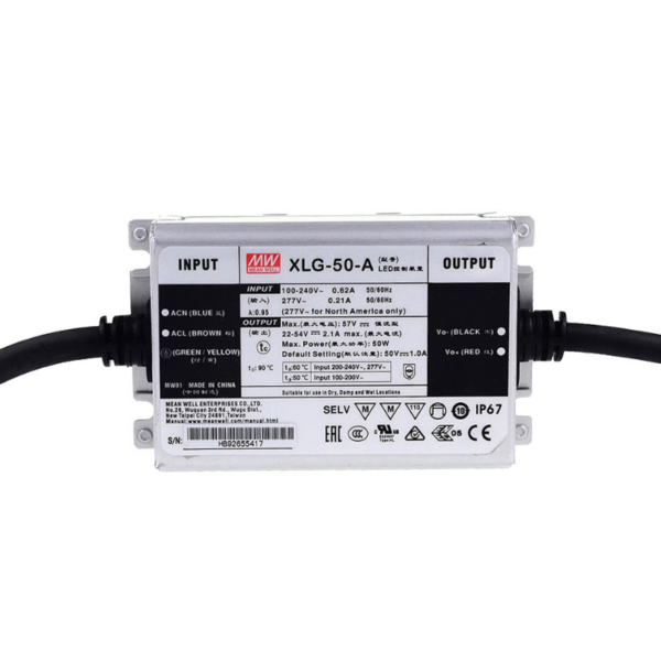 mw alum 54v1 amp driver led xlg 50 a ip67