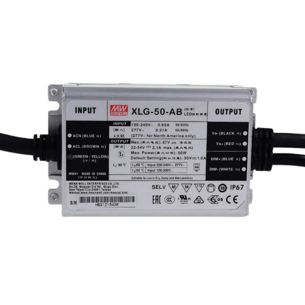 mw alum 54v1 amp driver led xlg 50 ab ip67 dimerizable