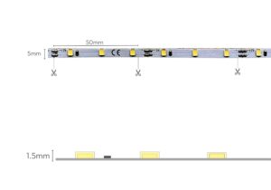 CINTA LED TIPO1H 2835 5mm SS 60L 12V 2 35001972 CINTA LED TIPO1H 2835 SS 60L 12V 5000K 4.8W 480LMMT 5MM 1