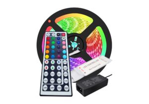 KIT CINTA RGB 2.5m CON ADAPTADOR Y CONTROL