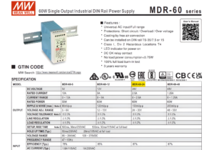 6700069 MDR 60 24 FUENTE MW RIEL DIN 24V@2.5A CJ42