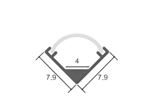 V0808G PERFIL DE ALUMINIO GRIS DIFUSOR OPAL 1mtr 2 78003002 V0808G PERFIL DE ALUMINIO CR GRIS DIFUSOR OPAL 1MTR