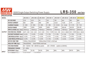 LRS-350-48 FUENTE DE PODER 48V@7.3 Amp 3 LRS 350 48 FUENTE MW METALICA 48V@7.3A CJ15 1