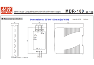 MDR-100-12 FUENTE DE PODER 12V@7,5 Amp 3 MDR 100 12 2 FUENTE MW RIEL DIN 12V@7.5A CJ30