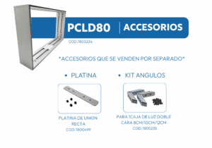 PCLD80 8cm PERFIL CAJA DE LUZ DOBLE CARA 1mtr 2 PCLD80 1