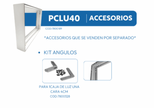 PCLU40 4cm PERFIL CAJA DE LUZ UNA CARA 1mtr 5 PCLU40 1