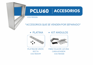 PCLU60 6cm PERFIL CAJA DE LUZ UNA CARA 1mtr 5 PCLU60 1
