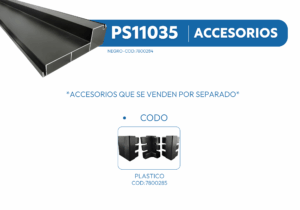 PS 11035 PERFIL ALUMINIO PASAMENSAJES NEGRO 1mtr 2 PS11035 1