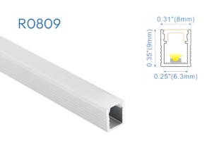 R0809 PERFIL DE ALUMINIO DIFUSOR OPAL 1mtr
