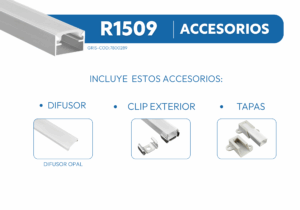 R1509 PERFIL DE ALUMINIO DIFUSOR OPAL 1mtr 2 R1509 1 1