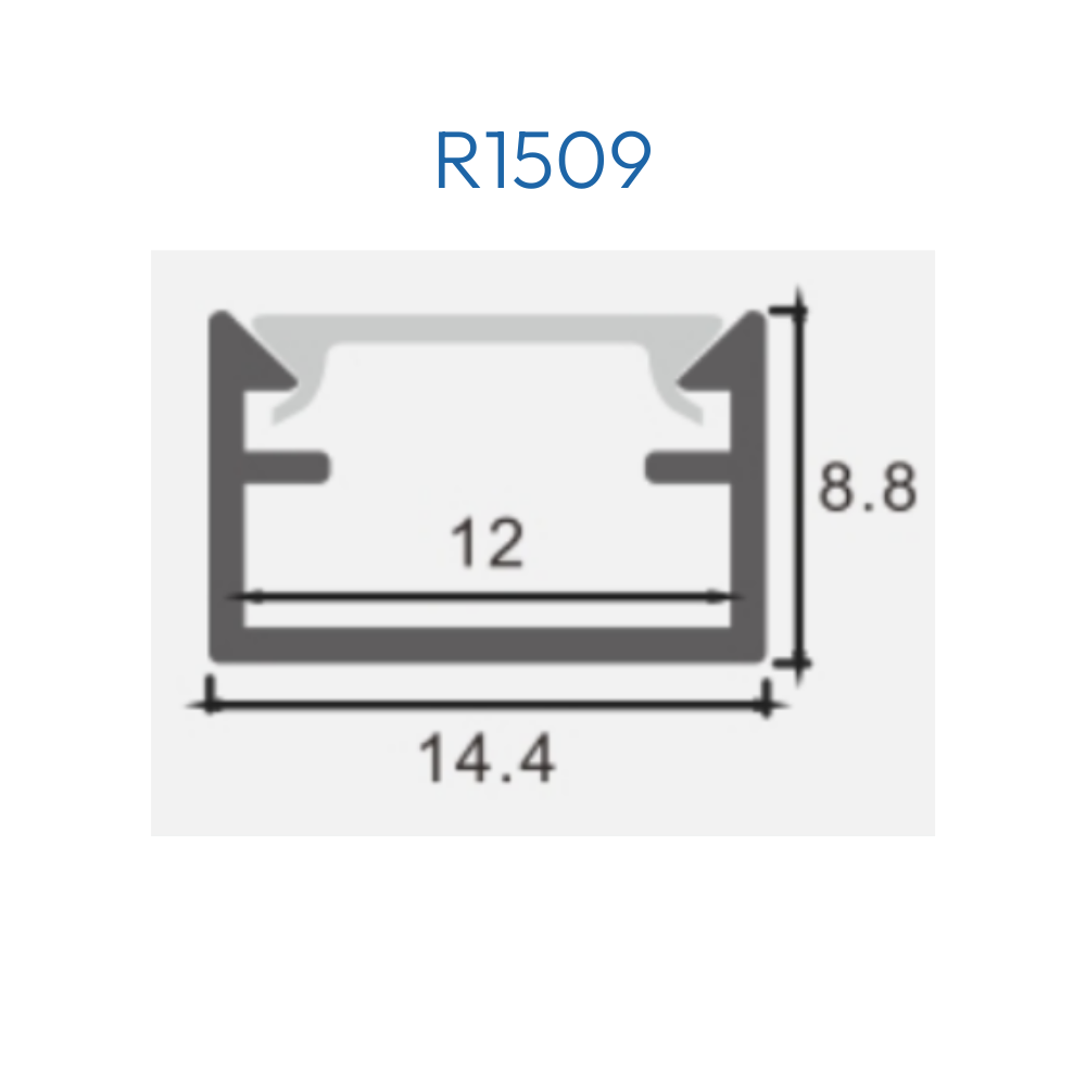 Difusor Opal plano para perfil Aluminio Anodizado PS3312, barra de 3 Metros