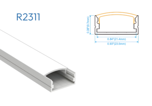 R2311 PERFIL DE ALUMINIO DIFUSOR OPAL 1mtr
