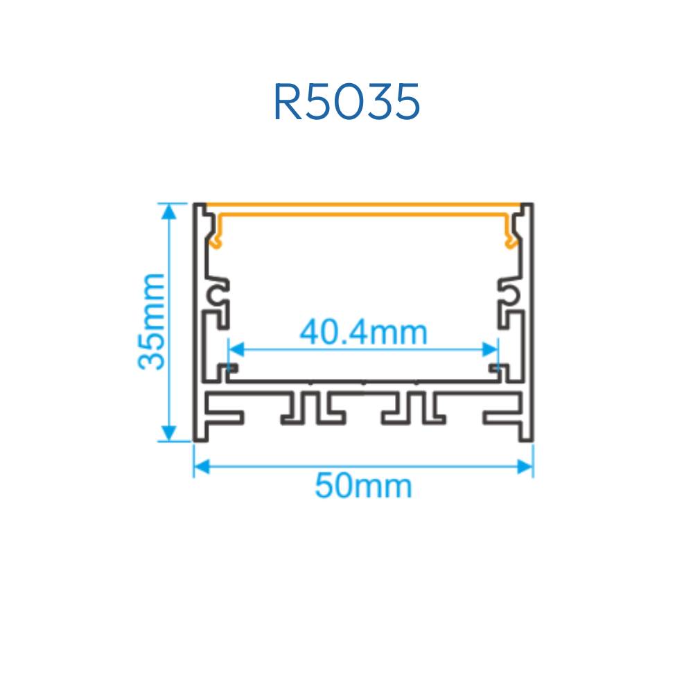 R5035 PERFIL DE ALUMINIO DIFUSOR OPAL - Productos LED Bogotá - Fuentes,  adaptadores y circuitos Colombia