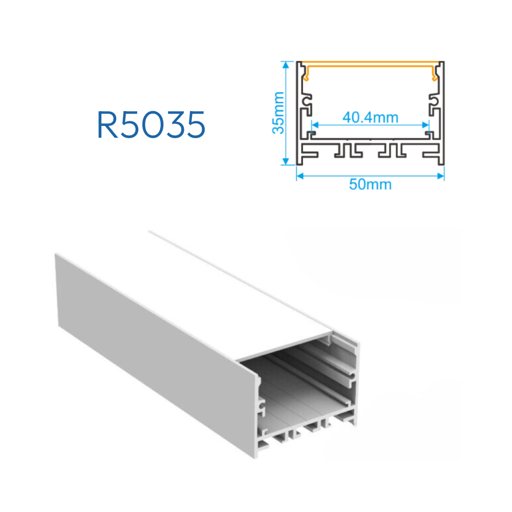 R5035 PERFIL DE ALUMINIO DIFUSOR OPAL - Productos LED Bogotá - Fuentes,  adaptadores y circuitos Colombia