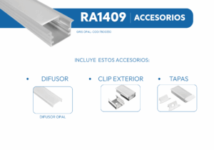 RA1409 PERFIL DE ALUMINIO DIFUSOR OPAL 1mtr 2 RA1409 1 2