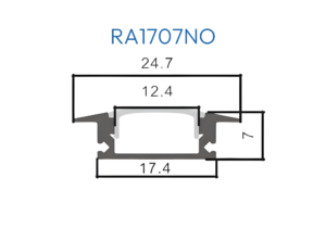 RA1707NO PERFIL DE ALUMINIO NEGRO DIFUSOR OPAL 1mtr 2 RA1707NO 2 1
