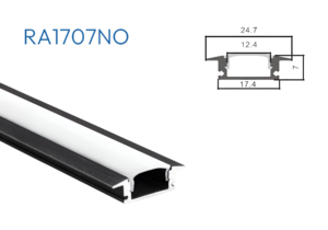 RA1707NO PERFIL DE ALUMINIO NEGRO DIFUSOR OPAL 1mtr 1 RA1707NO 2 2