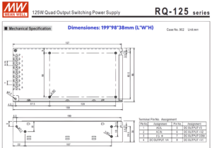 RQ-125D MW FUENTE DE PODER CUADRUPLE 3 RQ 125D 2 FUENTE MW METALICA MULTIVOLTAJE 5V 12V 24V 12V CJ20