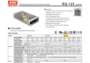 RQ-125D MW FUENTE DE PODER CUADRUPLE 2 RQ 125D FUENTE MW METALICA MULTIVOLTAJE 5V 12V 24V 12V CJ20