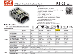 RS 25 24 FUENTE MW METALICA 24V@1.1A CJ60