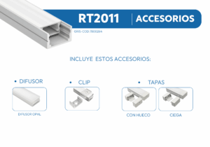 RT2011 PERFIL DE ALUMINIO DIFUSOR OPAL WATERPROOF 1mtr 2 RT2011 1 1