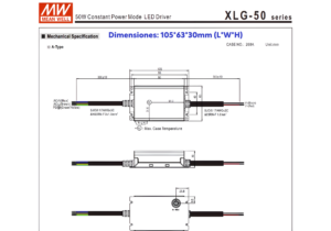 XLG-50-AB FUENTE DIMERIZABLE 54V@1 Amp 3 XLG 50 A 2 FUENTE MW ALUM IP67 54V@1A CJ24