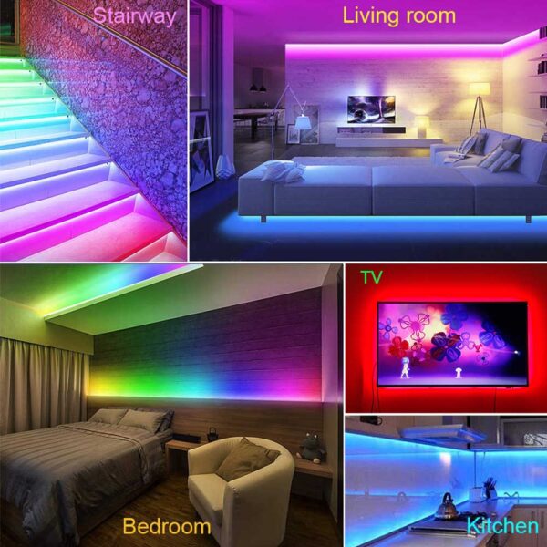 kit cinta led rgb controlador adaptador 5