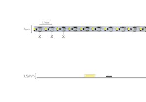 35002123 CINTA LED TIPO1H 2835 SS 60L 5V 9000K 4.8W 340LMMT 8MM