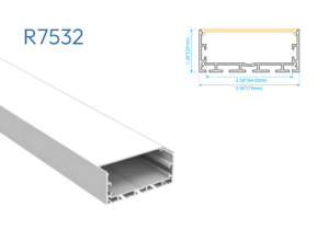 R7532 PERFIL DE ALUMINIO DIFUSOR OPAL 2.5mtr