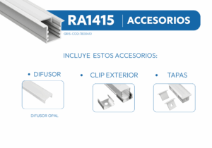 RA1415 PERFIL DE ALUMINIO DIFUSOR OPAL 1mtr 2 RA1415 1 1