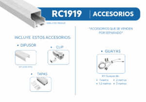 RC1919 PERFIL DE ALUMINIO DIFUSOR OPAL 1mtr 2 RC1919 1