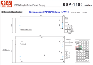 RSP-1500-48 FUENTE DE PODER 48V@32 Amp 5 RSP 1500 48 2 FUENTE MW METALICA 48V@32A CJ4