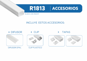 R1813 PERFIL DE ALUMINIO BLANCO 1mtr 2 R1813 1