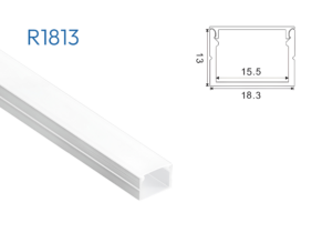 R1813 PERFIL DE ALUMINIO BLANCO 1mtr 1 R1813 PERFIL DE ALUMINIO CR BLANCO DIFUSOR OPAL 1MTR CJ120 NVP 3