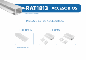 RAT1813 PERFIL DE ALUMINIO BLANCO 1mtr 2 RAT1813 1