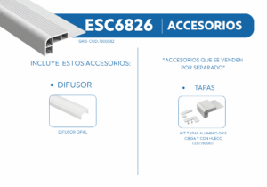 ESC6826 PERFIL DE ALUMINIO ESCALERA 1mtr 2 ESC6826 2