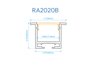 7800516 RA2020B 2 PERFIL DE ALUMINIO CR BLANCO SIN DIFUSOR 1MTR CJ150
