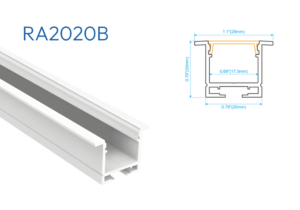 7800516 RA2020B PERFIL DE ALUMINIO CR BLANCO SIN DIFUSOR 1MTR CJ150 6