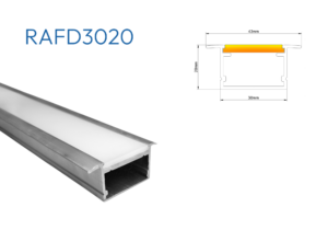7800587 RAFD3020 PERFIL DE ALUMINIO CRUDO DIFUSOR OPAL SILICONA 1MTR CJ60 NVP 2