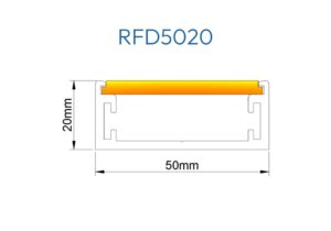 7800594 RFD5020 2 PERFIL DE ALUMINIO CRUDO DIFUSOR OPAL SILICONA 1MTR CJXX NVP