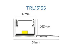 TRL1513S PERFIL TRIMLESS GRIS 1mtr 2 7800597 DJ 1513 NORMAL PERFIL DE ALUMINIO NVP 1