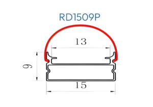 RD1509P PERFIL DE ALUMINIO DIFUSOR CRISTAL 1mtr 2 RD1509P 2 1