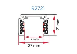 7800627 R2721 PERFIL ALUMINIO RIEL MAGNETICO 2