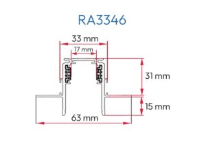 7800629 RA3346 PERFIL ALUMINIO RIEL MAGNETICO 2