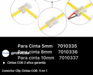 CONECTOR CLIP PARA CINTA COB 9 EN 1 2PIN