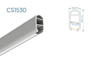 CS1530 PERFIL DE ALUMINIO PARA CLOSETS DIFUSOR OPAL CLOSETS 1mtr